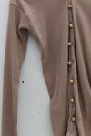 BASERANGE Taffeta cardigan TOTVC-RC-AU23 dehydrated beige